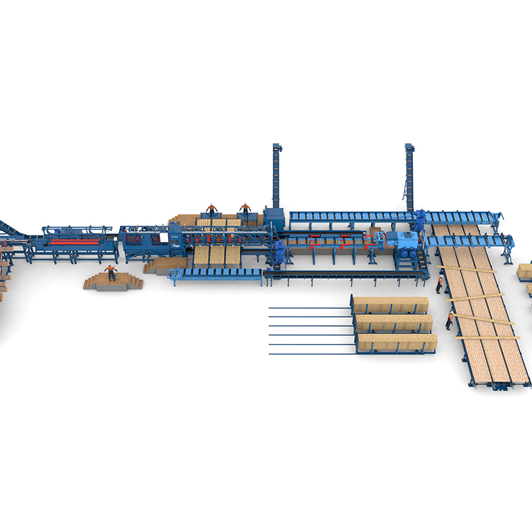 Лесопильная линия Сибирь с возвратом необрезной доски