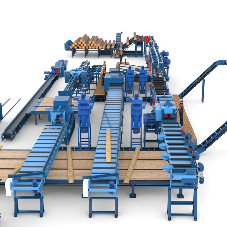 Лесопильная линия Сибирь с горбыльной линией