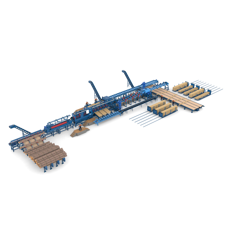 Лесопильная линия Сибирь с возвратом необрезной доски