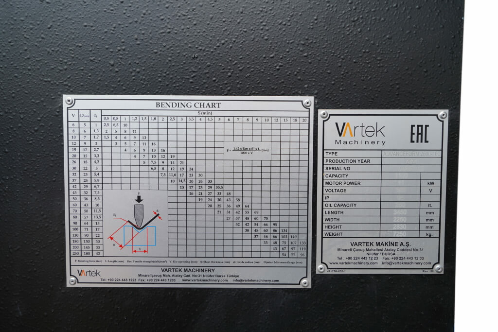 Листогибочный пресс MetalMaster Vartek BasicForm 3100x100