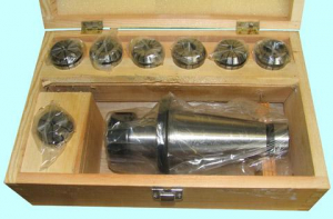 Патрон Цанговый с хв-ком 7:24-50 ГОСТ 25827 исп.1 М24х3.0 с набором цанг ER40 из  7шт (6-25мм) "CNIC"