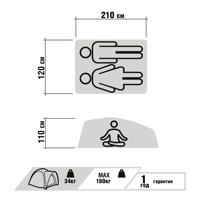 Палатка-Compact на крышу автомобиля серии "Level UP"