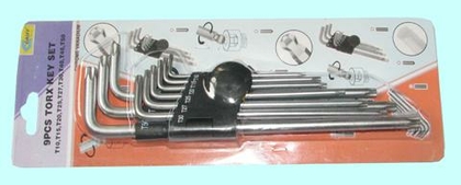 Набор ключей Шестигранных TORХ из 9шт (Т10,Т15,Т20,Т27,Т30,Т40,Т45,Т50) СrV "CNIC" в блистере (2105)