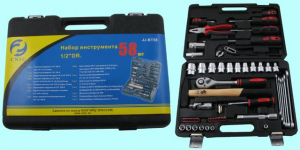 Набор "CNIC" 58 предметов JJ-BT58 (торцевые головки 1/2", ключи, отвертки, вставки) CrV в кейсе (упакованы по 4шт.)