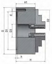 Четырехкулачковый токарный патрон Optimum  ? 160 мм с центральным зажатием