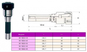 Патрон Цанговый с хв-ком R8 (7/16"- 20UNF) под цанги ЕR16 "CNIC"