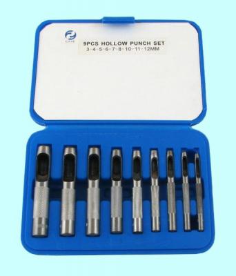 Набор высечек (пробойников) из  9-ти шт. от 3 до 12мм в пласт. чемодане "CNIC" (ОТ206)