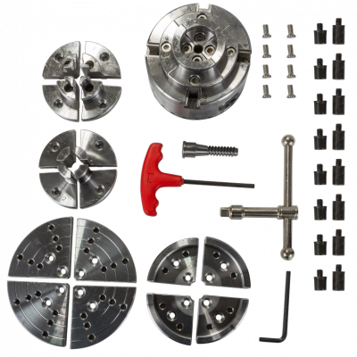 CK-3.75Z/S1 95мм 4-х кулачковый токарный патрон по дереву в наборе (59500061)