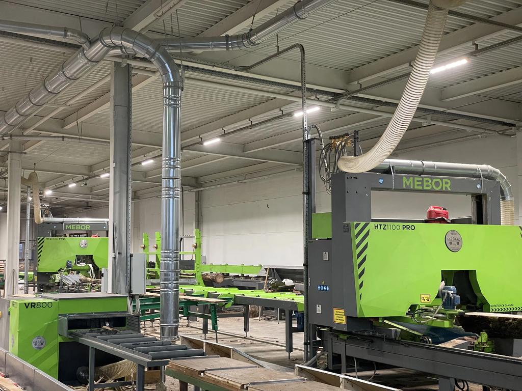 Горизонтальная широколенточная пилорама MEBOR HTZ-1100 PRO