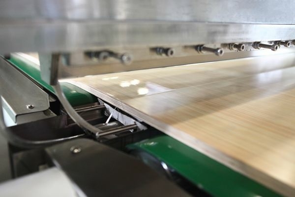 Лаконаливной станок с разгоняющим и тормозящим конвейерами MH7213X