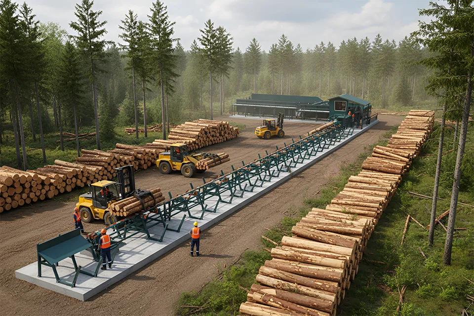 Линия сортировки бревна Cronver LSB 600