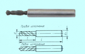 Сверло d  3,8х16х56 ц/х ВК8 цельное стальной ут. хв. dхв. 7,0 ГОСТ17273
