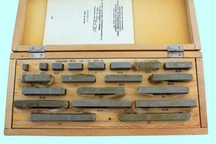 Наборы концевых мер длины №21, кл.точн.1 (20 мер от 5,12 до 100мм) (КРИН) г.в.1989