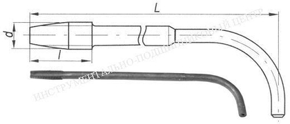 Метчик Гаечный М16 (2,0) Р6М5 с изогнутым хвостовиком (без маркировки)