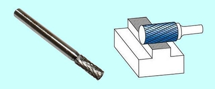 Борфреза цилиндрическая  d 6х16х6х65 Р6М5 Х-образн. насечка "CNIC" (А06 16М06)