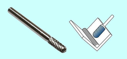 Борфреза сфероцилиндрическая  d 6х16х6х65 R3 Р6М5 Х-образн. насечка "CNIC" (C06 16М06)