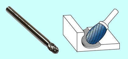 Борфреза овальная  d 6х10х6х65 R2,5 Р6М5 Х-образн. насечка "CNIC" (Е06 10М06)