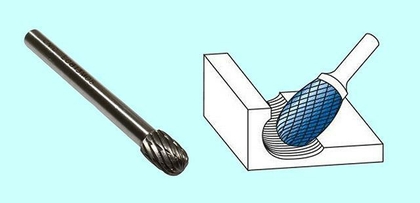 Борфреза овальная  d 8х13х6х65 R3,7 Р6М5 Х-образн. насечка "CNIC" (Е08 13М06)