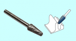 Борфреза гипербол. со сфер. торц.  d10х20х6х65 R2,5 Р6М5 Х-образн. насечка "CNIC" (F10 20М06)