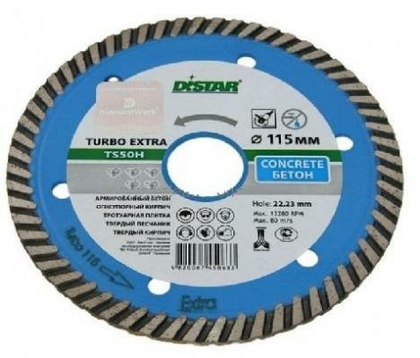 Диск отрезной алмазный Для сухой резки 1A1R 115х2,2х8х22,23  Turbo
Extra с непрерыв.реж.кромкой