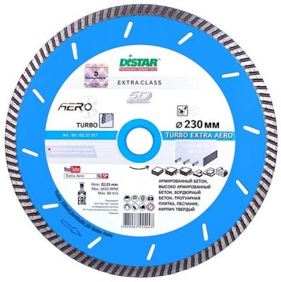 Диск отрезной алмазный Для сухой резки 1A1R 230х2,6х10х22,23  Turbo
Extra Aero с непрерывной реж. кромкой