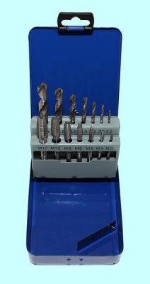 Набор резьбонарезной из  7 метчиков М3-М12 9ХС и  7 сверл d2.5-d10.3 в металлическом футляре (14 поз.) SM014-3 "CNiC"