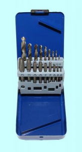 Набор резьбонарезной из  9 метчиков М3-М12 9ХС и  9 сверл d2.5-d10.3 в металлическом футляре (18 поз.) SM018-3 "CNiC"