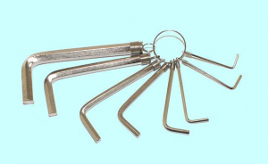 Набор ключей Шестигранных из  8шт (2;2,5;3;4;5;6;8;10мм) на кольце CrV никель "CNIC" (2301)