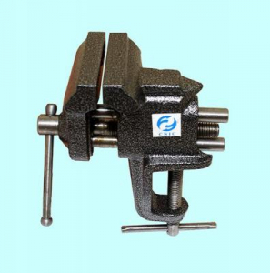 Тиски Слесарные   75 мм неповоротные настольные с наковальней, крепление струбциной "CNIC"