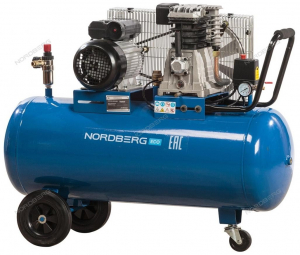 Компрессор поршневой с ременным приводом, объем 100 л Nordberg ECO NCE100/400-220