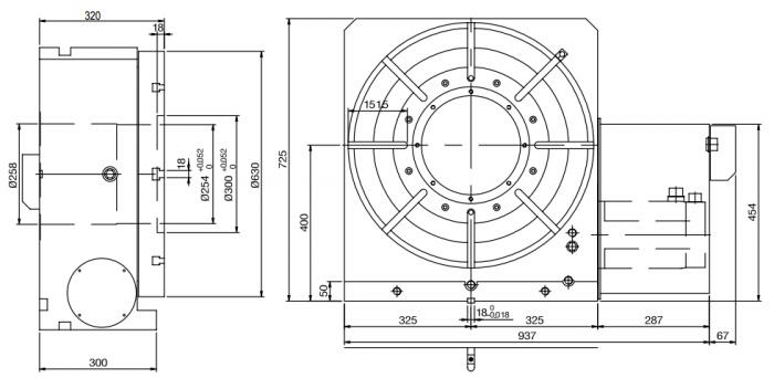 Одноосевой поворотный стол ЧПУ CNC-630R GSA+