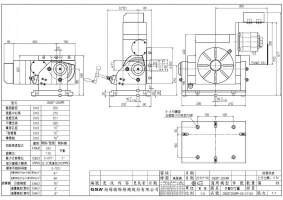 Двухосевой поворотный стол с ручным наклоном CNCMT-250 GSA+