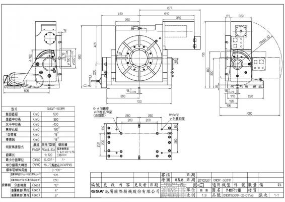 Двухосевой поворотный стол с ручным наклоном CNCMT-500 GSA+
