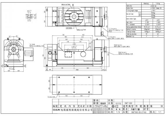 Двухосевой поворотный стол с наклоном от ЧПУ CNCT-630 GSA+