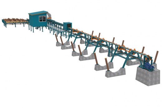 Линия сортировки с раскряжевкой бревна LSR 1250