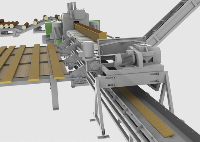 Фрезерно-пильный станок для тонкомера EcoWood UFP-260