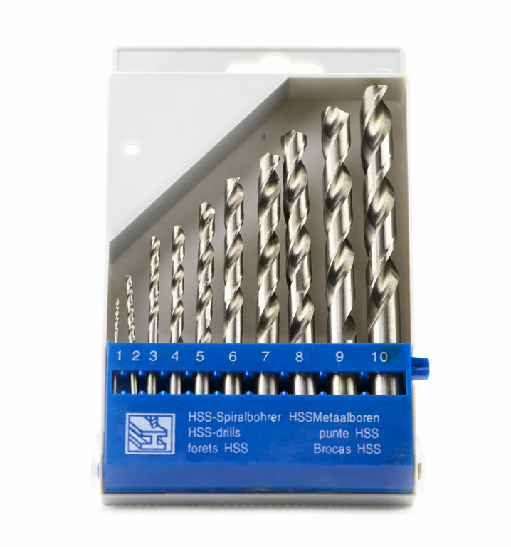 Набор сверл по металлу из 10 шт. (d 1, 2, 3, 4, 5, 6, 7, 8, 9, 10мм) Proma
