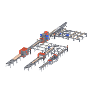 Лесопильная линия для распиловки среднего леса