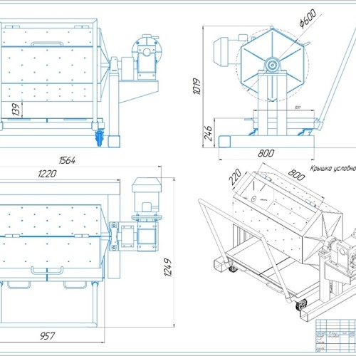 Галтовочный барабан ГБ200 ПЧ