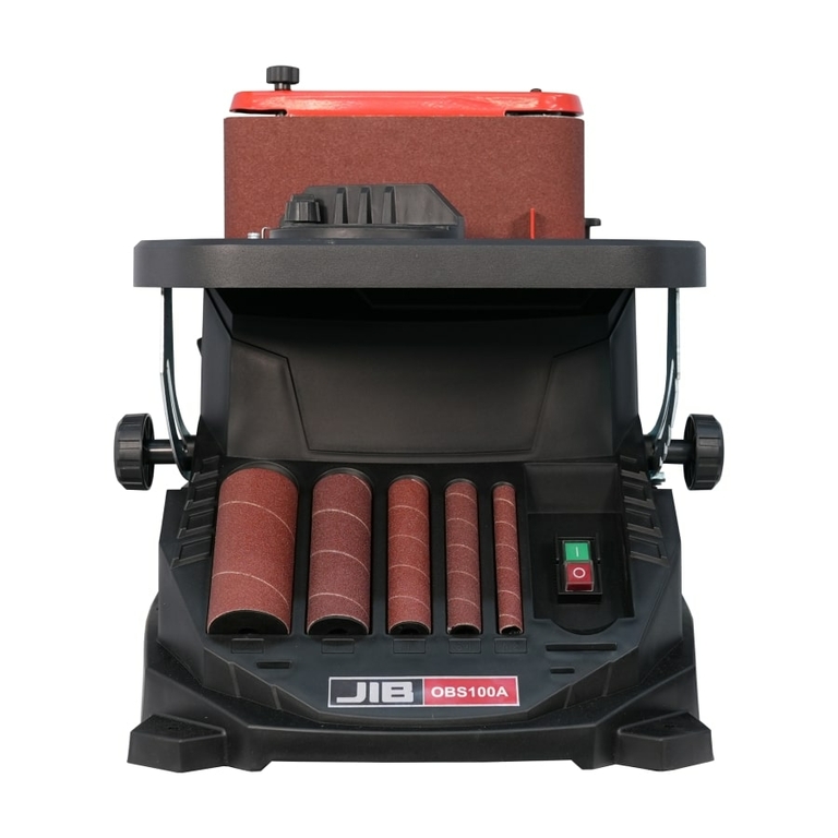 Осциллирующий шлифовальный станок jib obs-100a  мощность двигателя 0,45 квт диаметр шлифовальных втулок 13/19/26/38/51 мм щлифовальная лента 600 х 100 мм