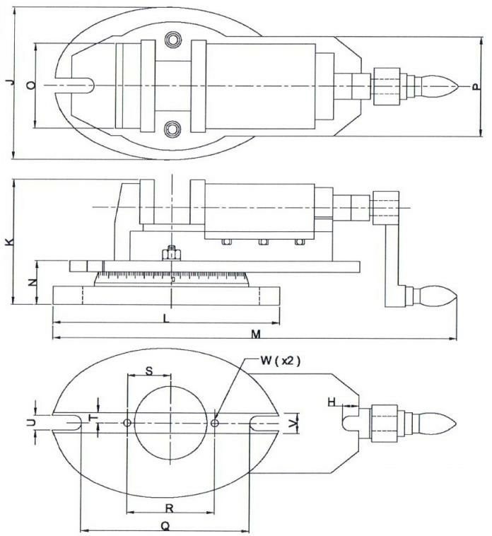 Тиски фрезерные (поворотные), прецизионные MMV/SP-150