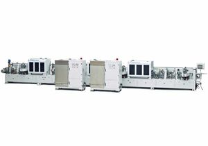 Линия УФ-окраски, сушки и шлифования торцов мебельных деталей