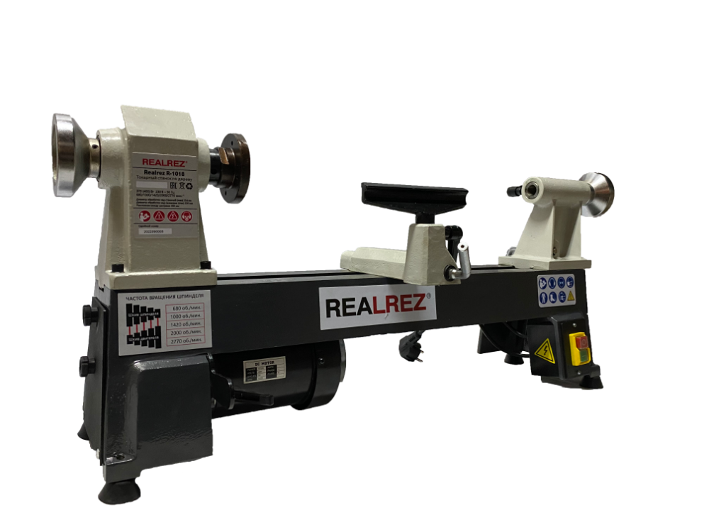ТОКАРНЫЙ СТАНОК ПО ДЕРЕВУ REALREZ R-1018 370 W