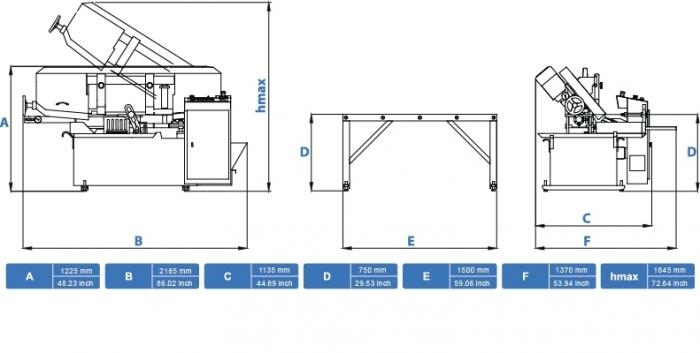 Станок ленточнопильный полуавтоматический Cuteral PSM 300 M