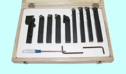 Набор резцов 16х16 из 9шт "CNIC" с механическим креплением тв. сплавных пластин ВК8 (YG8)