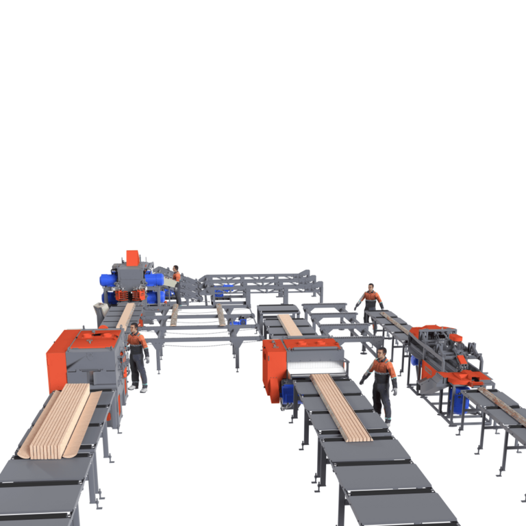 Лесопильная линия для распиловки среднего леса