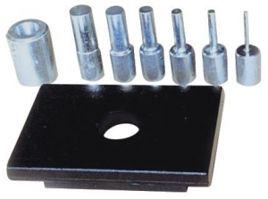 Набор пуансонов 6 шт.  Ø29,24,18,14,10,5 мм с перфорированной плитой