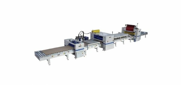 Линия каширования плитных материалов с использованием клеев-расплавов Unimak FLL-PUR