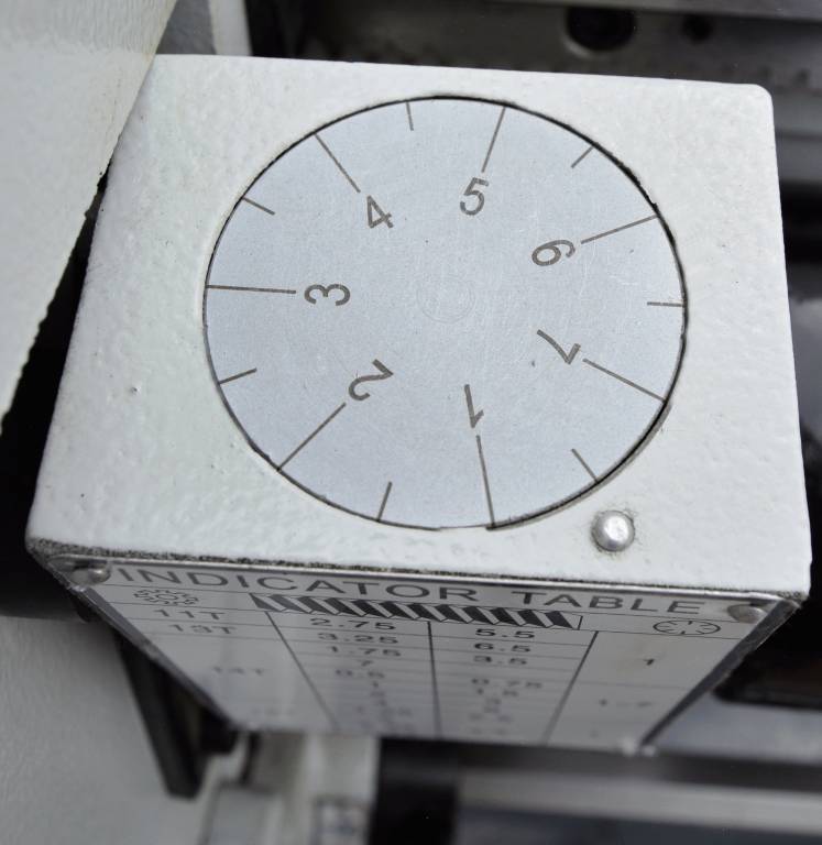 Для удобства нарезания резьбы станок оснащен 7-позиционным резьбоуказателем